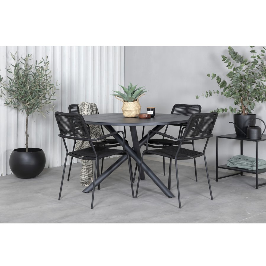 VENTURE DESIGN Alma hagebord - svart aluminium (120)