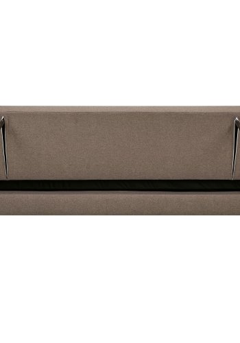 HOUSE NORDIC Milton b&auml;ddsoffa, med armst&ouml;d och f&ouml;rvaring - brun polyester och svart bj&ouml;rktr&auml;