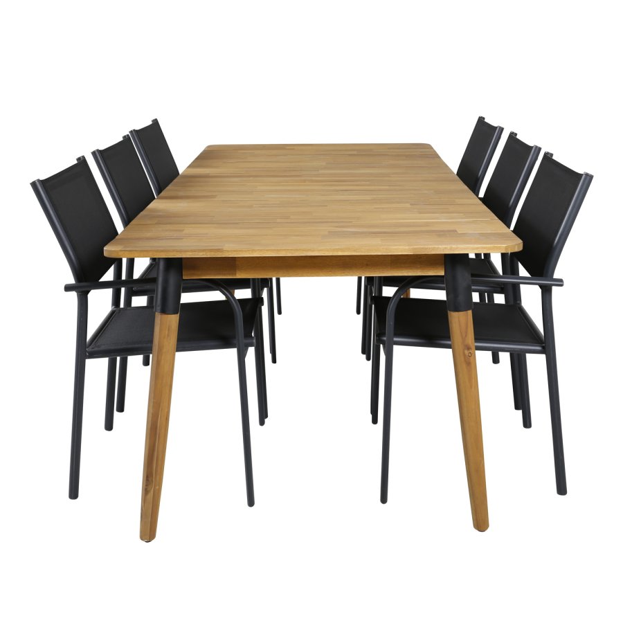 VENTURE DESIGN Julian Gartentisch - braunes Akazienholz (210x100)