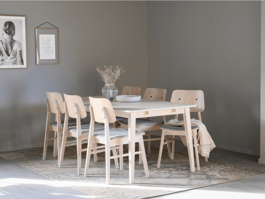 ROWICO Filippa spisebord - hvidolieret eg, m. udtrk (180x90) 