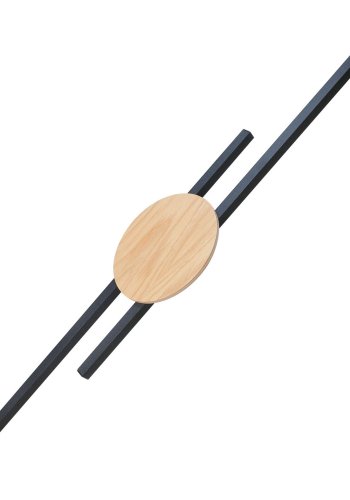 TK Java 2 LED vägglampa - naturlig ekfanér och svart metall