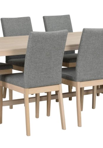 ROWICO Brooklyn spisebord - hvidpigmenteret eg m. udtrk (220x95)