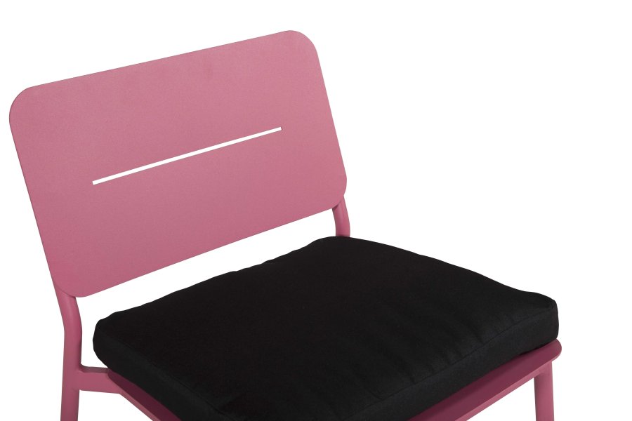 VENTURE DESIGN Lina lenestol, med pute - svart polyester og rosa stl