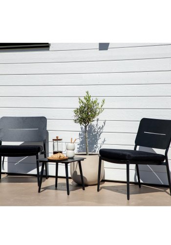 VENTURE DESIGN Lina lenestol, med pute - svart polyester og stl