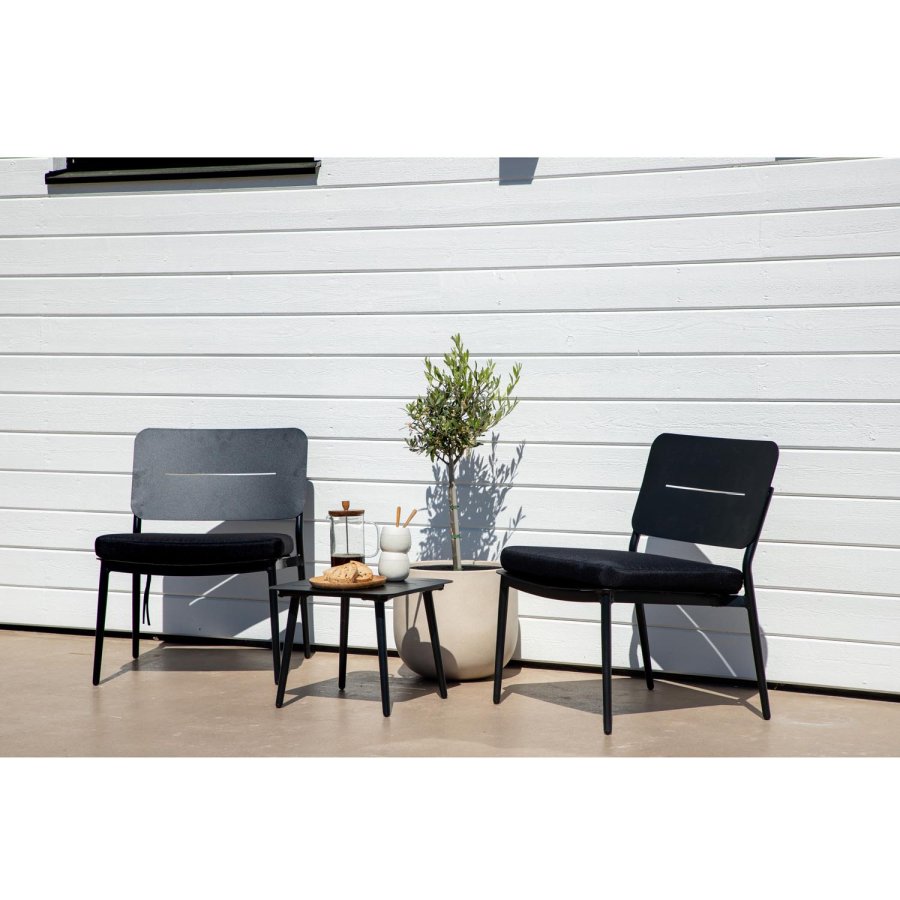 VENTURE DESIGN Lina lenestol, med pute - svart polyester og stl