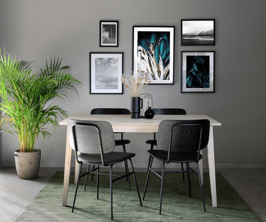 ROWICO Filippa spisebord - hvidpigmenteret eg m. udtrk (140x90)