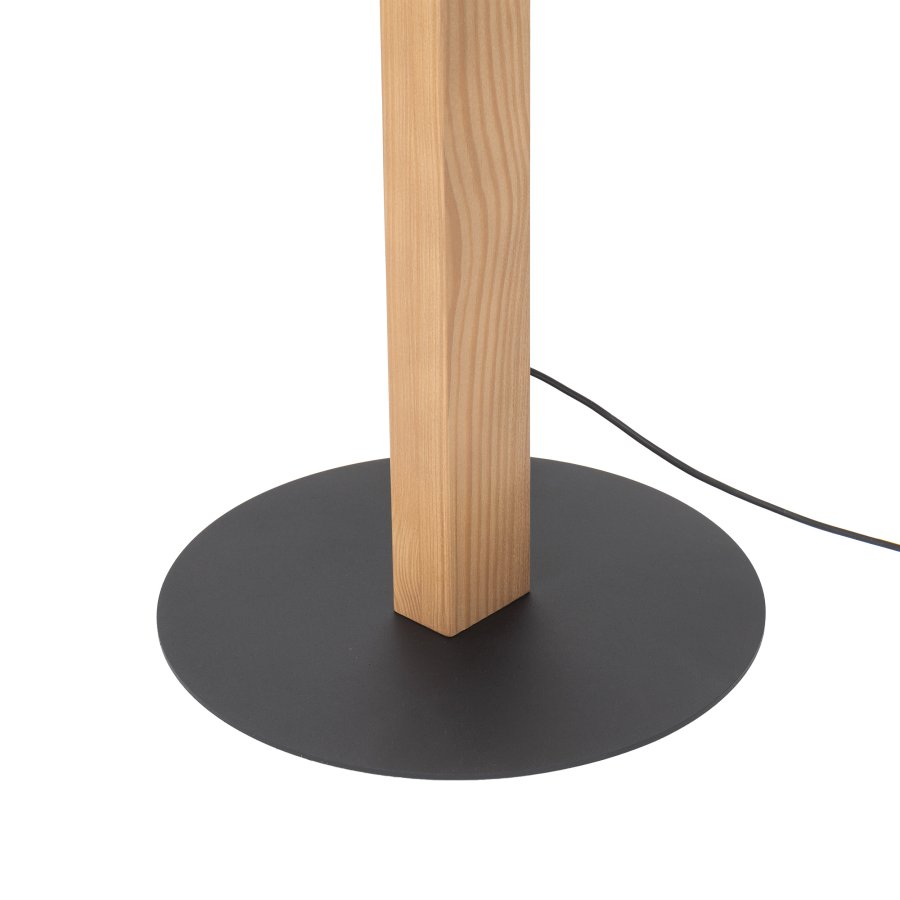 TK Teo LED gulvlampe - naturlig tre og sort metall