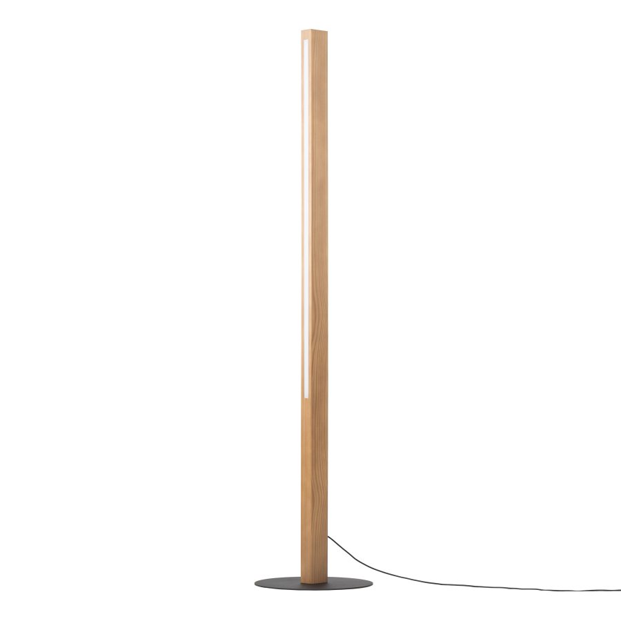 TK Teo LED gulvlampe - naturlig tre og sort metall