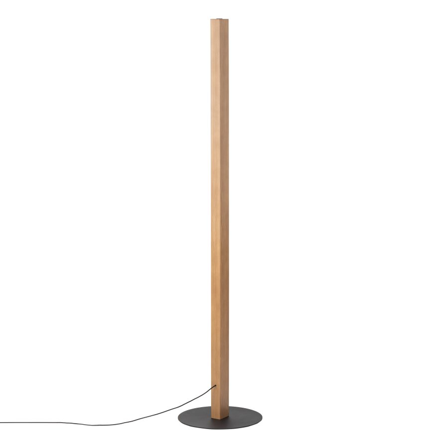 TK Teo LED gulvlampe - naturlig tre og sort metall