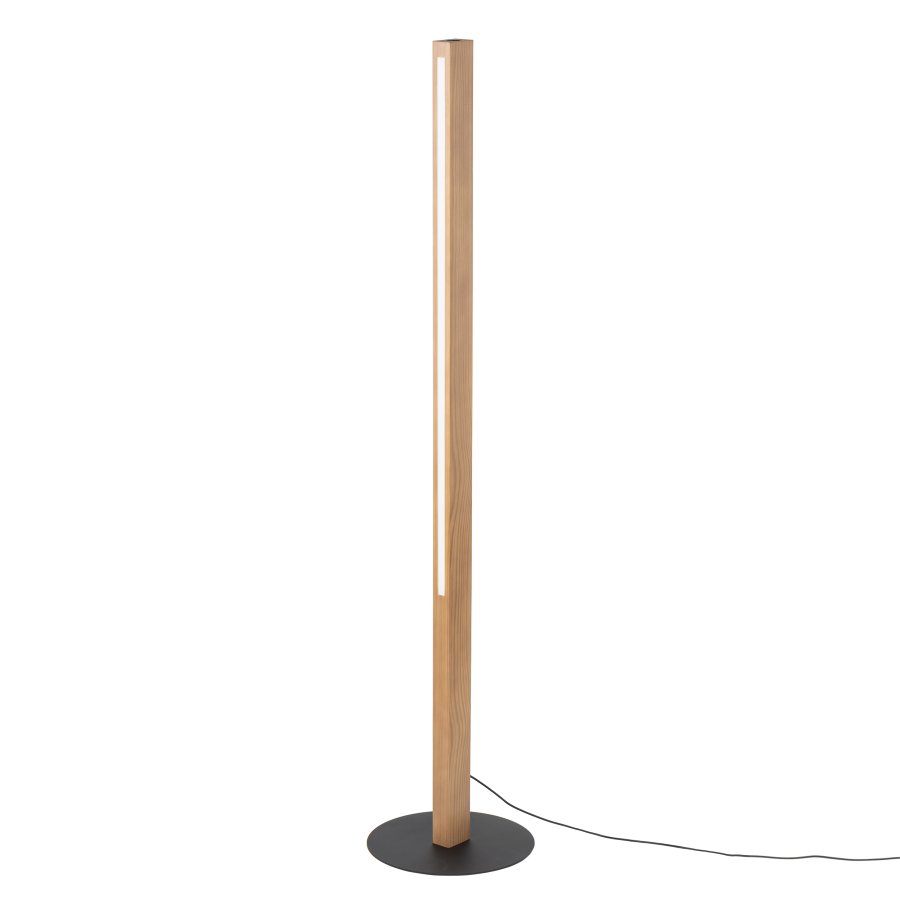 TK Teo LED gulvlampe - naturlig tre og sort metall