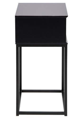 ACT NORDIC Rektangulr Mitra natbord m. 1 skuffe - sort tr og metal (40x30) 
