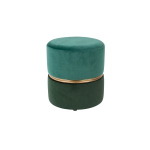 WHITE LABEL LIVING Bubbly puf, rund - skovgrn polyester (35)