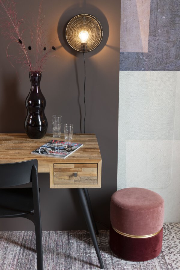 WHITE LABEL LIVING Bubbly puff, rund - rosa polyester (35)