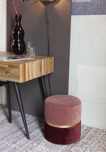 WHITE LABEL LIVING Bubbly puff, rund - rosa polyester (35)