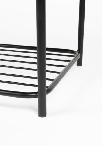 WHITE LABEL LIVING Milou krakk, m hylle - gr polyester og jern (50x35)