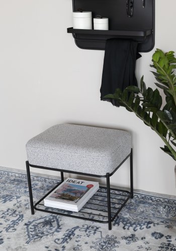 WHITE LABEL LIVING Milou krakk, m hylle - gr polyester og jern (50x35)