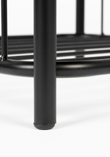 WHITE LABEL LIVING Milou krakk, m hylle - gr polyester og jern (35x35)