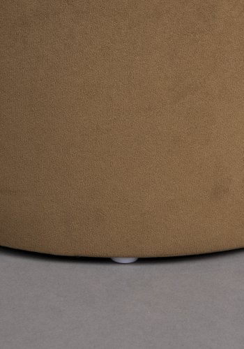 DUTCHBONE Aditi Pouf, rund – braunes Polyester (40)