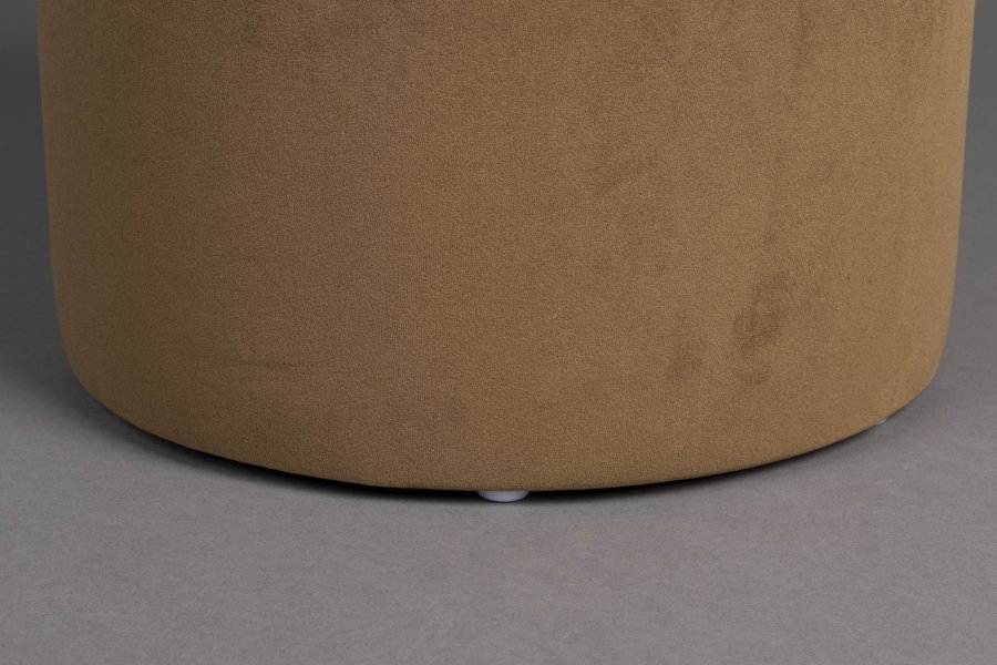 DUTCHBONE Aditi Pouf, rund – braunes Polyester (40)