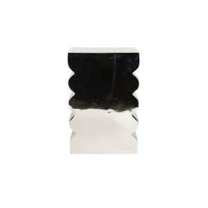 ZUIVER Curves pall, rektangulär - blank silver aluminium (21x30)