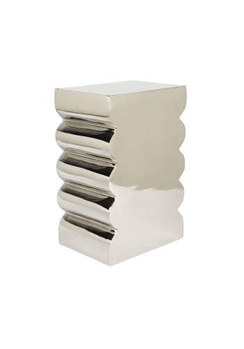 ZUIVER Curves krakk, rektangulr - blank slv aluminium (21x30)