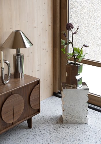 ZUIVER Curves krakk, rektangulr - blank slv aluminium (21x30)