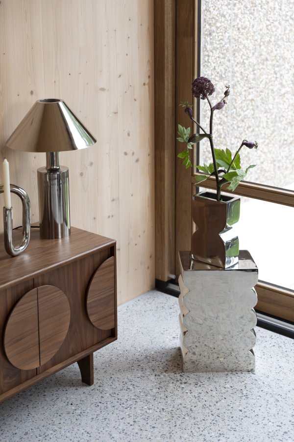 ZUIVER Curves krakk, rektangulr - blank slv aluminium (21x30)