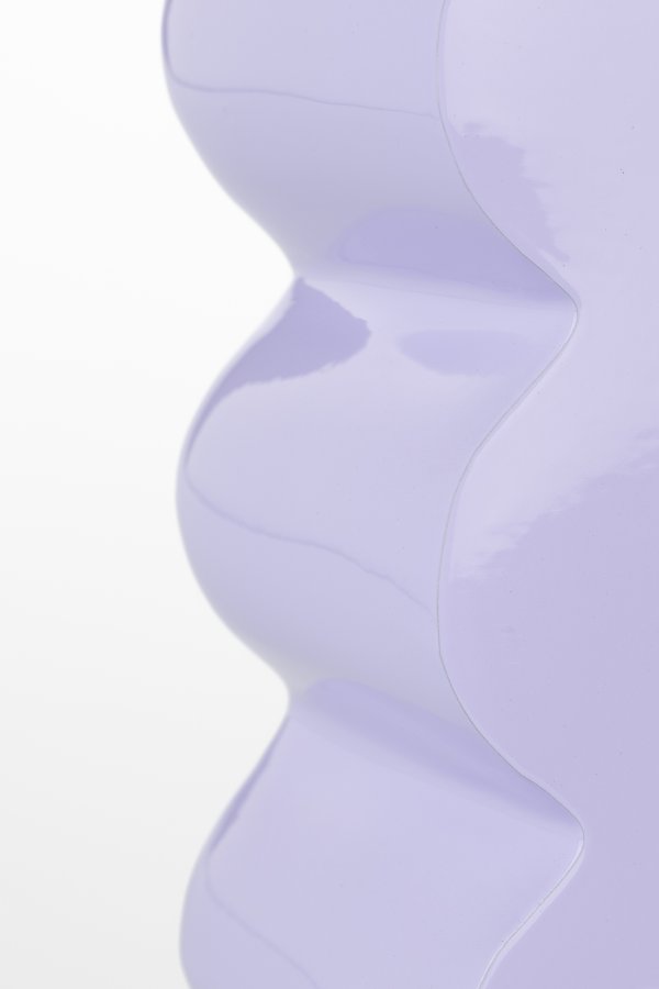 ZUIVER Curves krakk, rektangulr - blank lilla aluminium (21x30)