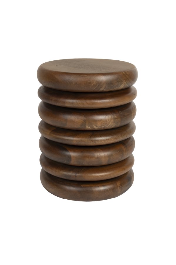 ZUIVER skivekrakk, rund - brunt mangotre (35)