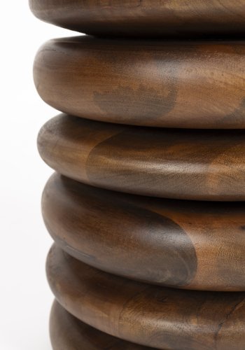 ZUIVER skivekrakk, rund - brunt mangotre (35)