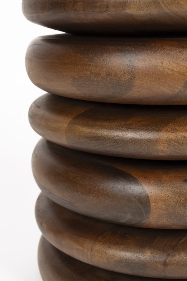 ZUIVER skivekrakk, rund - brunt mangotre (35)