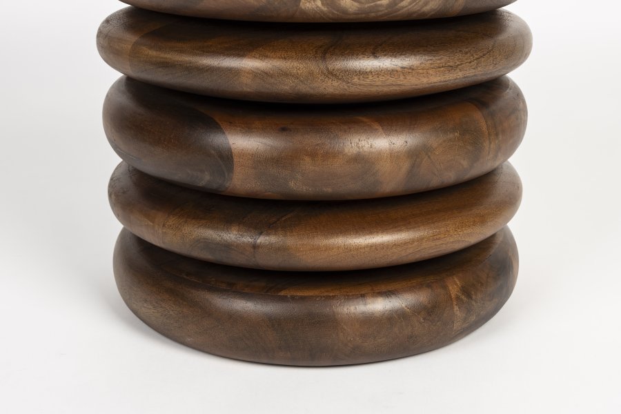 ZUIVER skivekrakk, rund - brunt mangotre (35)