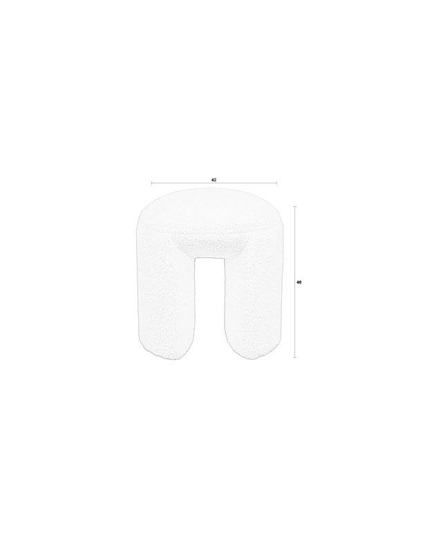 WHITE LABEL LIVING Noxx krakk - hvit polyester (42x42)