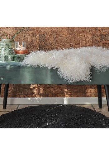 HOUSE NORDIC Skiby benk - grnn velur/svart metall