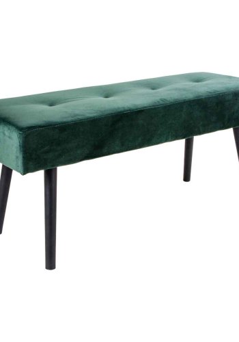 HOUSE NORDIC Skiby benk - grnn velur/svart metall