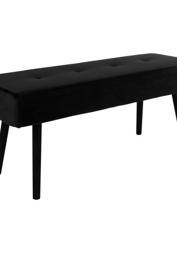 HOUSE NORDIC rektangulr Skiby-benk - svart velour og metall (100x35)