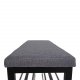 HOUSE NORDIC Padova benk, med pute og 2 hyller - gr polyester, svart tre og stl