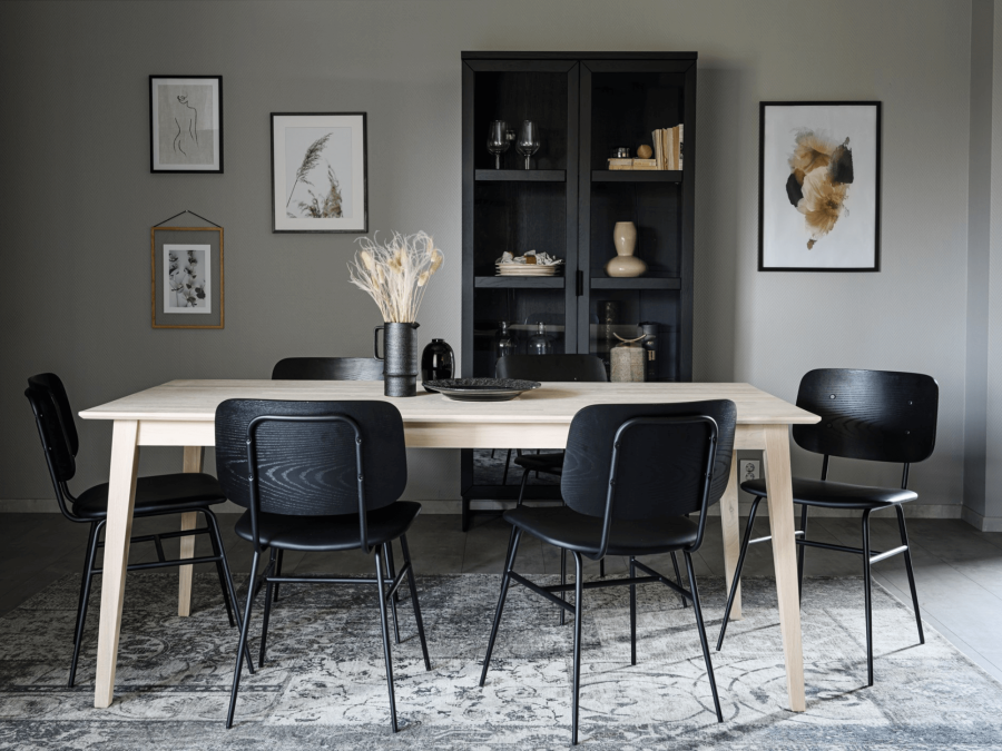 ROWICO Filippa spisebord - hvidolieret eg, m. udtrk (180x90) 