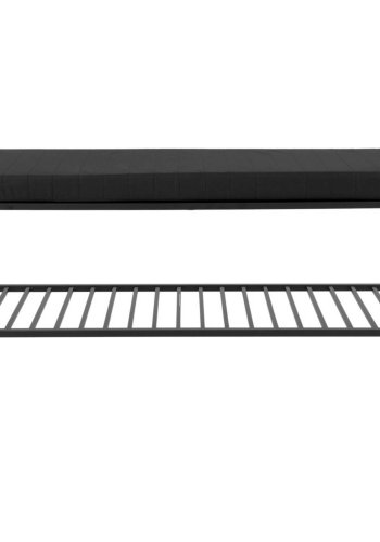 HOUSE NORDIC Vita benk, m. hylle - polyester og sort stl (100x36)