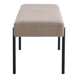 Swindon b�nk, rektangul�r - stone gr� polyester stof og sort metal (100x36)