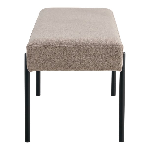 Swindon b�nk, rektangul�r - stone gr� polyester stof og sort metal (100x36)
