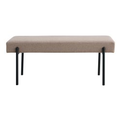 Swindon b�nk, rektangul�r - stone gr� polyester stof og sort metal (100x36)