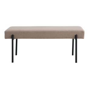 Swindon b�nk, rektangul�r - stone gr� polyester stof og sort metal (100x36)