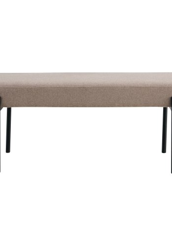 HOUSE NORDIC Swindon benk, rektangulr - steingr polyesterstoff og svart metall (100x36)