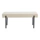 HOUSE NORDIC Swindon benk, rektangulr - hvit boucl polyesterstoff og svart metall (100x36)