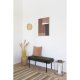 HOUSE NORDIC Swindon benk, rektangulr - mrkegrnn bouclé polyesterstoff og svart stl (100x36)