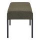 HOUSE NORDIC Swindon benk, rektangulr - mrkegrnn bouclé polyesterstoff og svart stl (100x36)