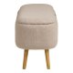 HOUSE NORDIC Harlow b&auml;nk, med f&ouml;rvaring - beige boucl&eacute; polyester och naturtr&auml; (95x37)