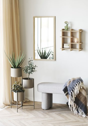 HOUSE NORDIC Weston b&auml;nk, rektangul&auml;r - sandf&auml;rgad polyestertyg (95x36)