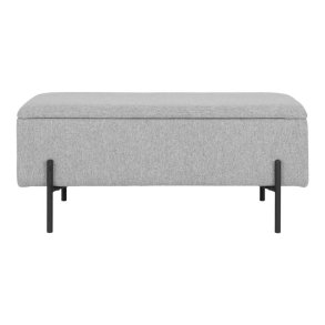 HOUSE NORDIC Watford b�nk, m. opbevaring - lysegr� polyester og metal (95x37) - House Nordic